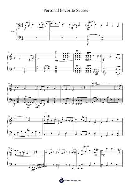 Personal Favorite Scores Sheet Music by Kota Rowan-Arr.Drewleste Morebia