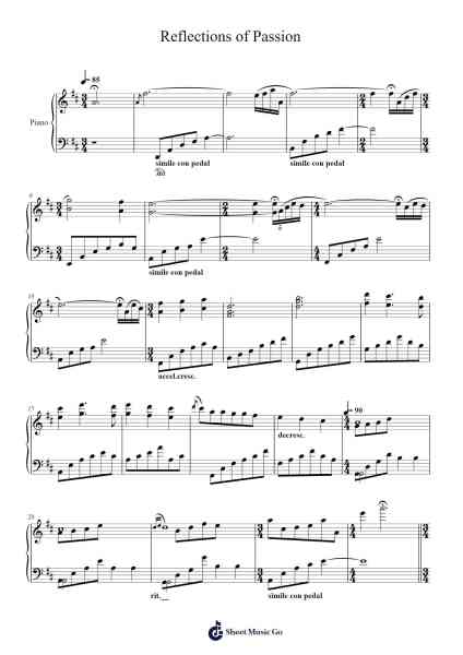 Reflections of Passion Musica per pianoforte di Yanni - Arr.Ocsy