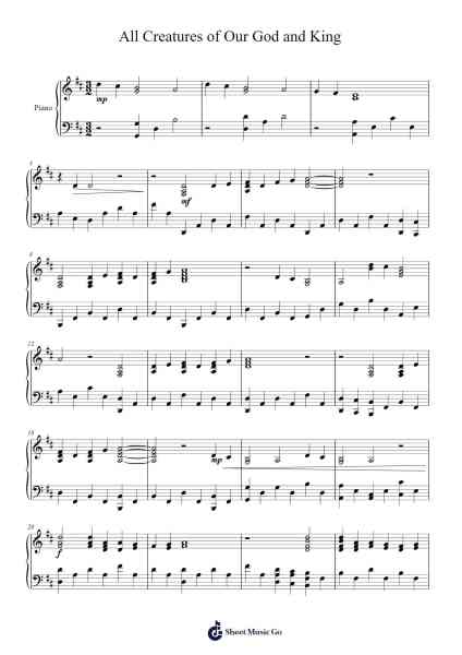 All Creatures of Our God and King Sheet Music by William Henry Draper-Arr.Vithel