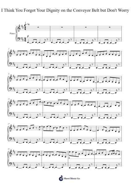 I Think You Forgot Your Dignity on the Conveyor Belt but Don't Worry Sheet Music by Alan Rodi-Arr.Westier Haylay
