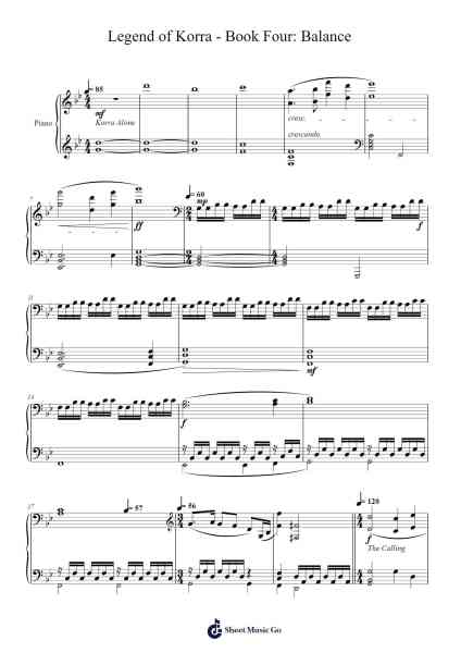 The Legend of Korra - Book Four: Balance Sheet Music by Jeremy Zuckerman-Arr.Jactram Matphael