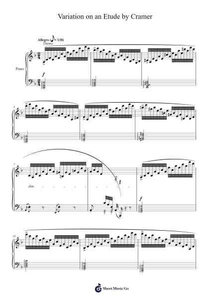 Variation on an etude by Cramer Sheet Music by Beautle-Arr.Jillmo Grantbott