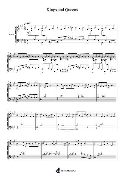 Kings and Queens Sheet Music by Greged-Arr.Phiphrey Bowthey