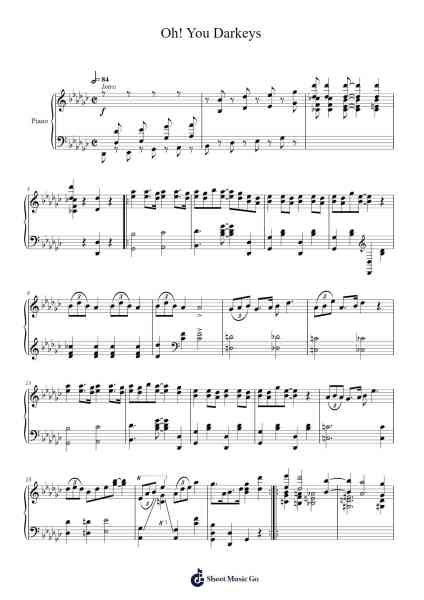Oh! You Darkeys Sheet Music by Henry Lange-Arr.Upcroft Mayniei