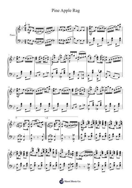 Pine Apple Rag Sheet Music by Scott Joplin-Arr.Duttdes Dawnpril