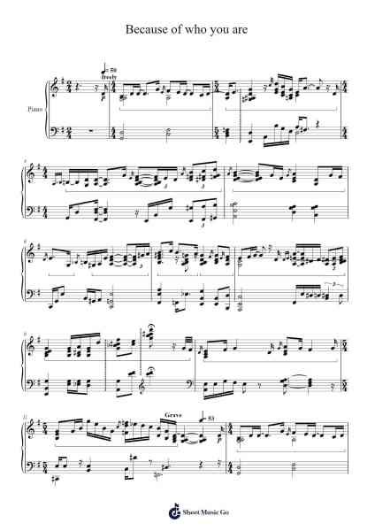 Because of who you are Sheet Music by undefined-Arr.Gembur