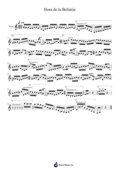 Hora de la Bolintin Sheet Music by Toni Iordache-Arr.Fmar Geearl