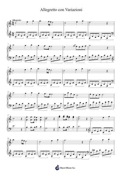 Allegretto con Variazioni Sheet Music by Katgo-Arr.Leomos