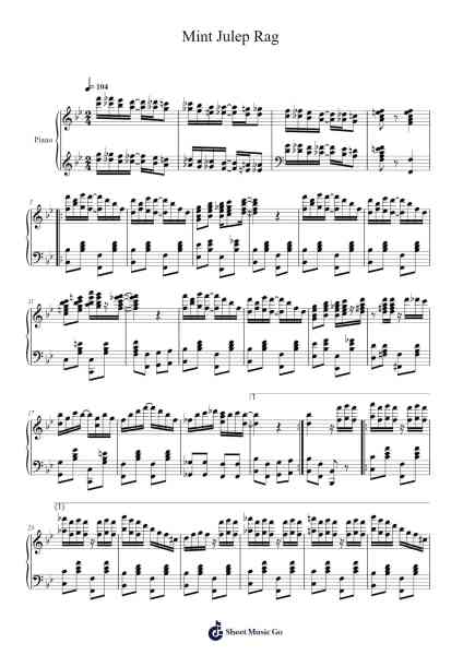 Mint Julep Rag Sheet Music by Francesco Massimi-Arr.Twainsel