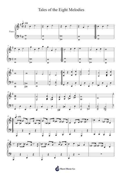 Tales of the Eight Melodies, the Chosen Four, and the Dark Dragon Sheet Music by undefined-Arr.Temchell Thompro