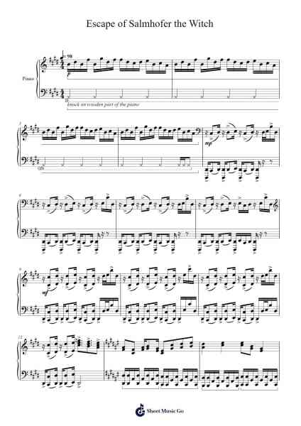 Escape of Salmhofer the Witch Sheet Music by mothy/Akuno-P-Arr.Harloise Hanett