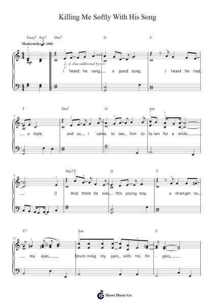 Killing Me Softly With His Song Sheet Music by Fugees-Arr.Childvian Petsibyl