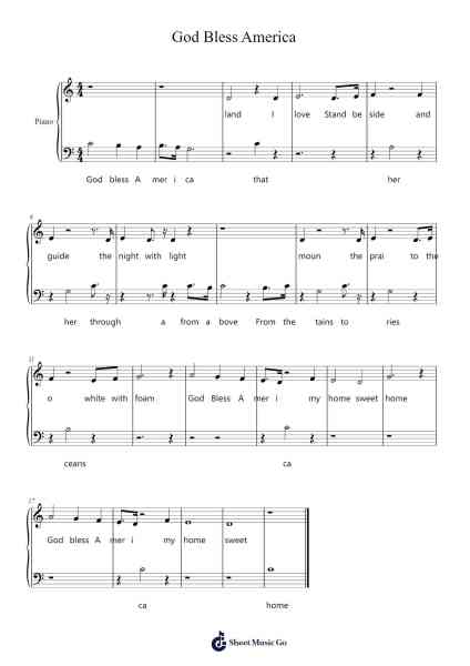God Bless America Sheet Music by Thomas Eyring-Arr.Brownend Bonckey