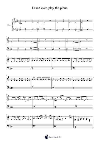 I can't even play the piano Sheet Music by Halmoll Wellscroft-Arr.Krispert