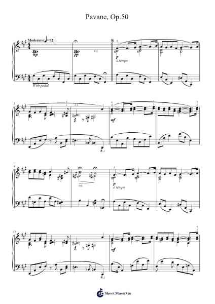 Pavane in F-sharp Minor, Op. 50 Sheet Music by Gabriel Fauré-Arr.Holmesmax
