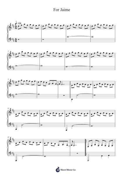 For Jaime Sheet Music by Allie Paige-Arr.Lesvien Billjay