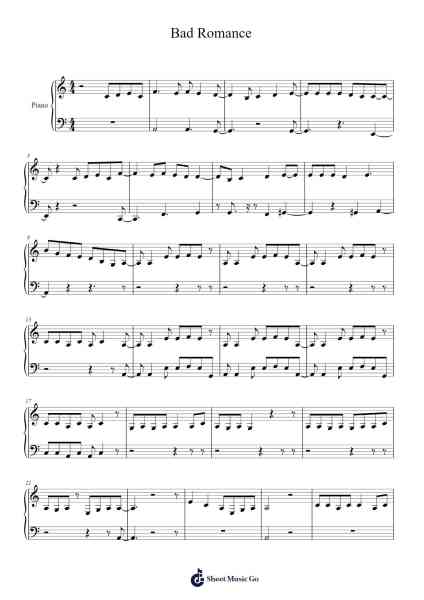 Bad Romance 樂譜由 Zuo Wang - 編曲 Chandys Jehan