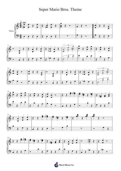 Super Mario Bros. Theme Notenblatt von Koji Kondo-Arr.Noelje