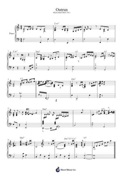 Outrun Sheet Music by undefined-Arr.Webbjohn Zafy