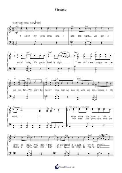 Grease Sheet Music by Frankie Valli-Arr.Bisay