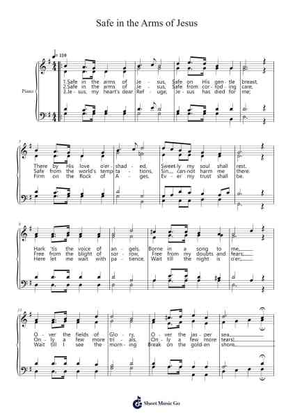 Safe in the Arms of Jesus 樂譜由 William H. Doane - 編曲 Hulking Chilmund