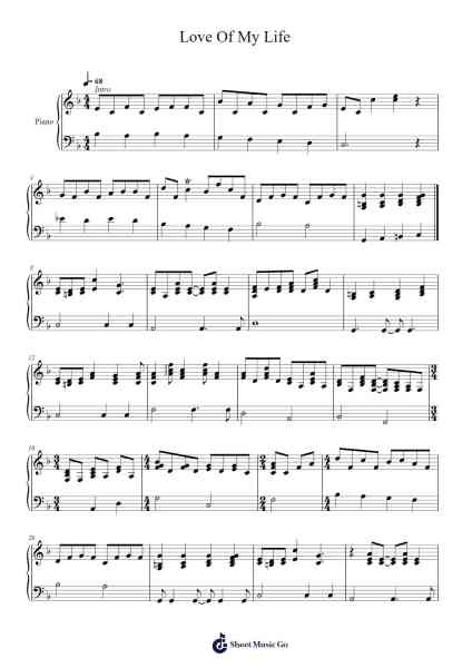 Love Of My Life Sheet Music oleh Freddie Mercury-Arr.Virgreg