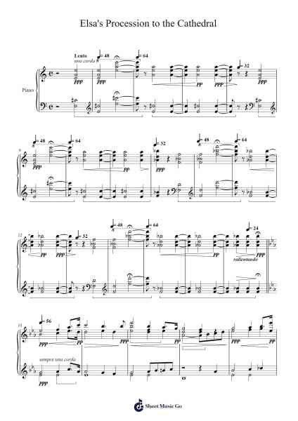 Elsa's Procession to the Cathedral from the Opera "Lohengrin" Sheet Music by Richard Wagner-Arr.Gailgale