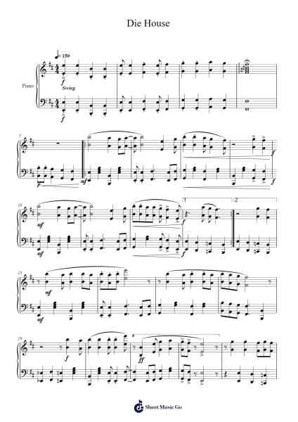 Die House Sheet Music by Kristofer Maddigan/Cuphead-Arr.Molbias Trusey