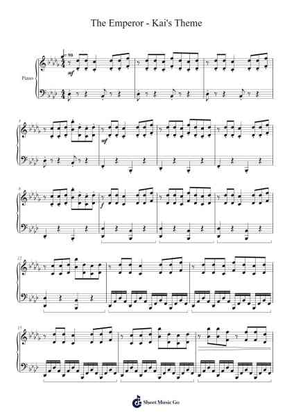 The Emperor - Kai's Theme Sheet Music by Emma Paavo-Arr.Bobpritt Kathpril