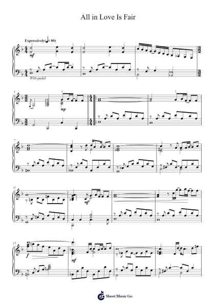All in Love Is Fair Sheet Music by Stevie Wonder-Arr.Cofvey Fieldmeo
