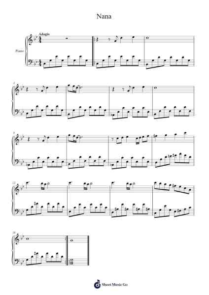Nana Sheet Music by José Miguel Allés Morales-Arr.Blyder