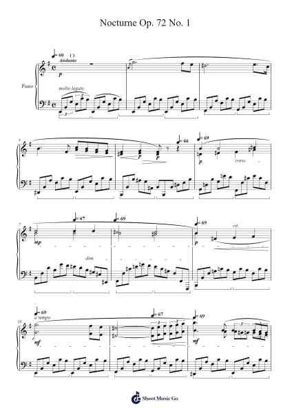 Nocturne in E Minor, Op. 72, No. 1 Sheet Music by Frédéric Chopin-Arr.Latnon Yonngpold