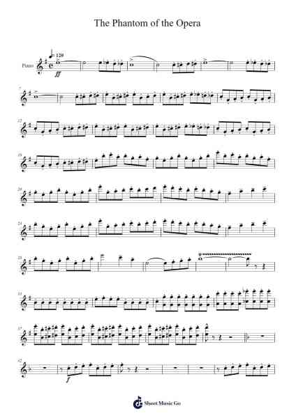 The Phantom of the Opera Sheet Music by Andrew Lloyd Webber-Arr.Gailmand