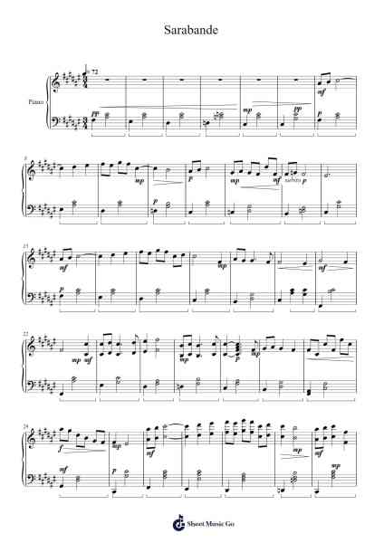 Sarabande Notas de música por Erik Satie-Arr.Crodre Kipqe