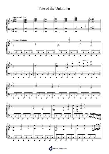 Fate of the Unknown Sheet Music by undefined-Arr.Croftslon Maugnings