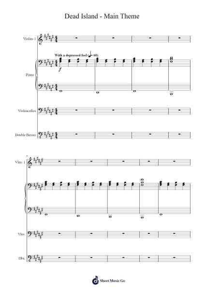 Dead Island - Main Theme Sheet Music by Giles Lamb-Arr.Hason