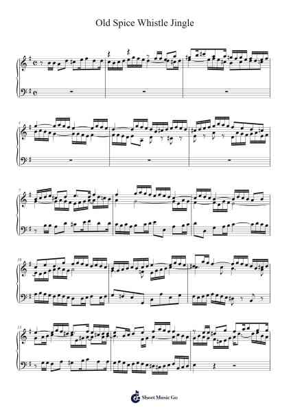 Old Spice Whistle Jingle Fughetta Sheet Music by SebHern02-Arr.Boycehe