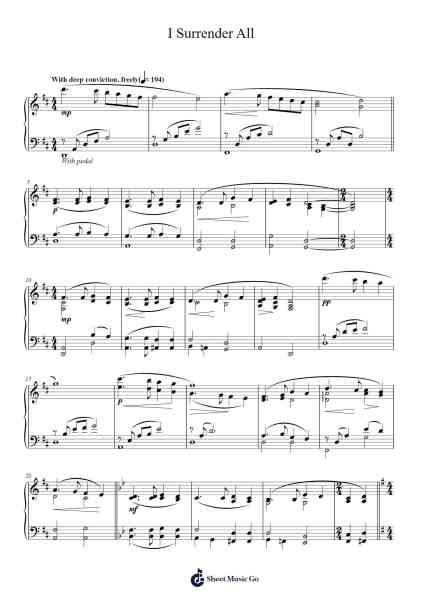 I Surrender All Sheet Music by Judson W. Van De Venter-Arr.Charfra Tesscer