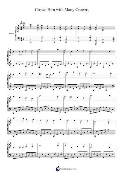 Crown Him with Many Crowns Sheet Music by George J. Elvey-Arr.Hearstjean