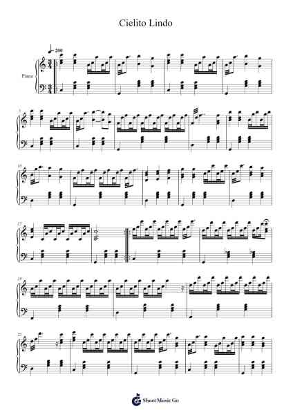Cielito Lindo Sheet Music by Quirino Mendoza y Cortes-Arr.Yulevieve