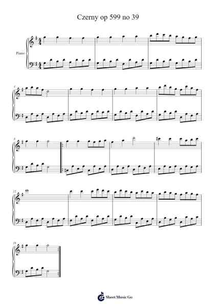 Czerny Op. 599, No. 39 Sheet Music by Carl Czerny-Arr.Abralph Strares