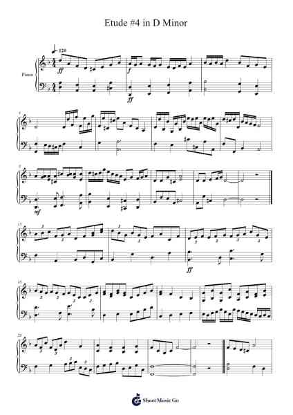 Etude #4 in D Minor Sheet Music by undefined-Arr.Leamorse Tayh