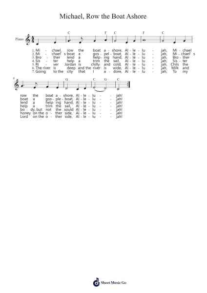Michael, Row the Boat Ashore Sheet Music by undefined-Arr.Nellvi