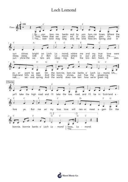 Loch Lomond Sheet Music by Scottish Traditional-Arr.Vabuck Clevevien