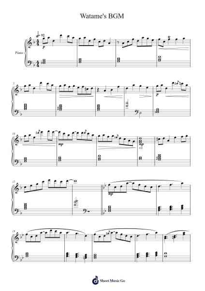 Watame's BGM Sheet Music by Kurolaff-Arr.Olchel