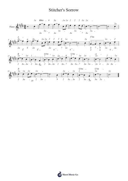 Stitcher's Sorrow Sheet Music by Robin Beanland-Arr.Wykim Browningsnow
