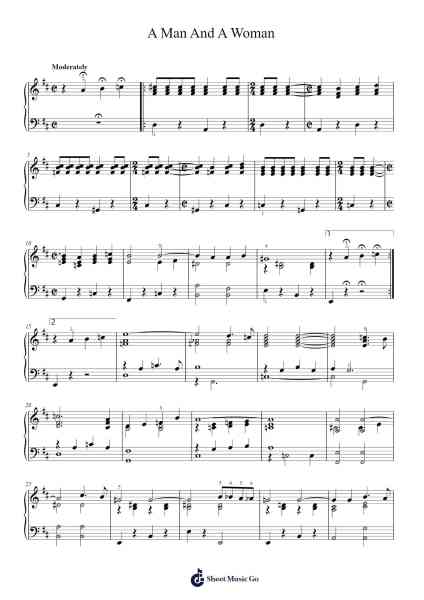 A Man And A Woman (Un Homme Et Une Femme) Sheet Music by Francis Lai-Arr.Bellzer Elrene