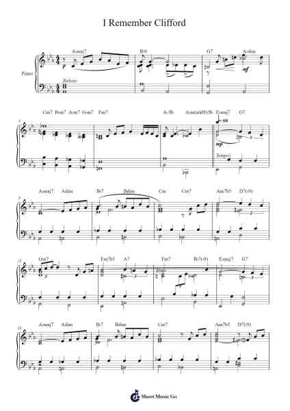 I Remember Clifford Sheet Music by Benny Golson-Arr.Sumia