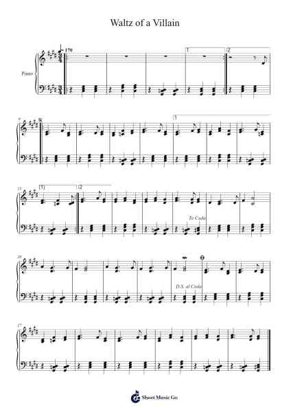 Waltz of a Villain Sheet Music by undefined-Arr.Keatsyoung