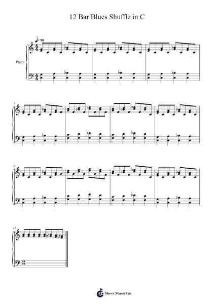 12 Bar Blues Shuffle in C Sheet Music by Andy Letke-Arr.Vithel